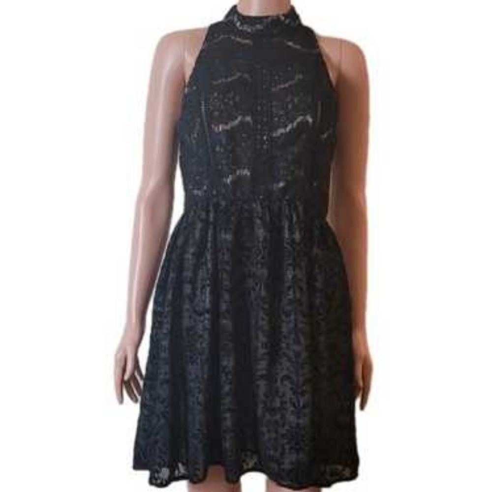 Xhilaration Whimsigoth Fairy‎ Grunge Black Lace Mini Dress Size Medium